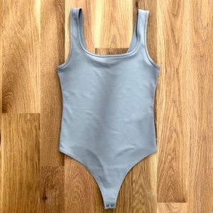 A&F 90s Seamless Tank Bodysuit in Blue-Grey NWOT